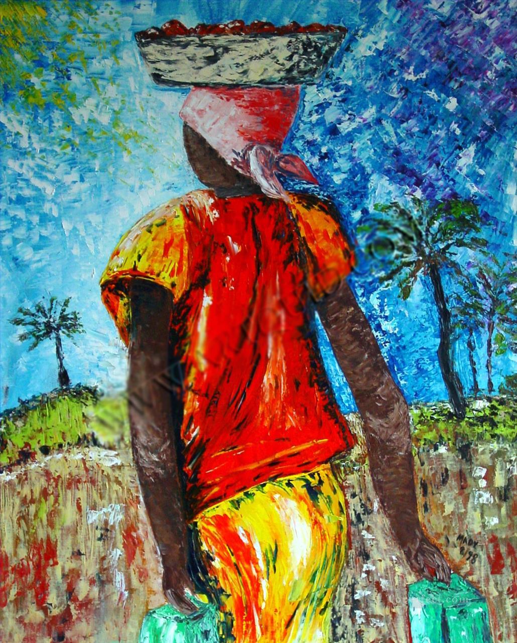 femme dans les textures Afriqueine Peintures à l'huile